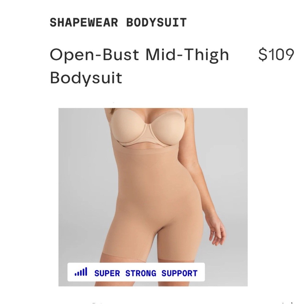 Honeylove Open Bust Mid Thigh Bodysuit . Size M. NWT